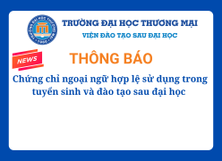 Thông báo về việc sử dụng chứng chỉ ngoại ngữ trong đào tạo sau đại học